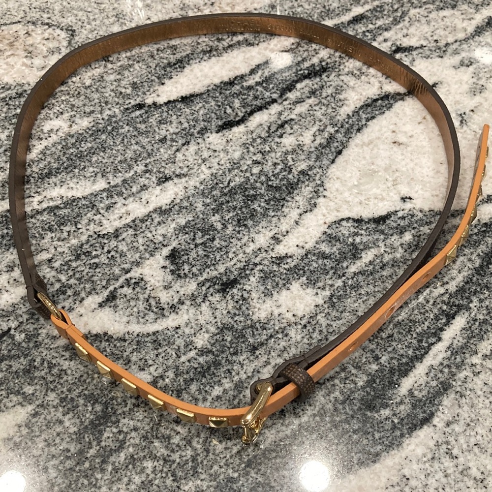 Michael Kors  Brown and beige  Logo Belt Sz small